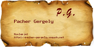 Pacher Gergely névjegykártya