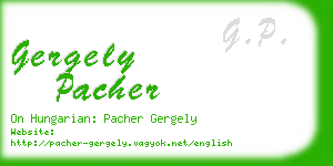 gergely pacher business card